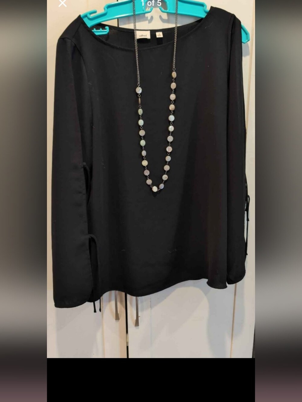 Wilfred Pozzi Blouse Black Long Sleeve Size Medium